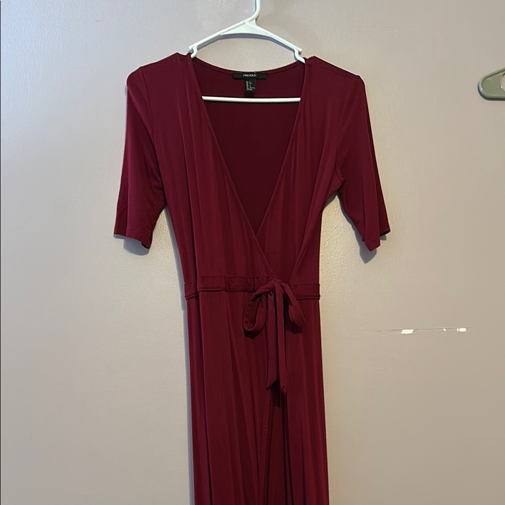 Burgundy Wrap Dress